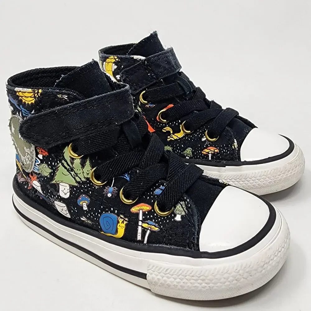 Converse Sneakers Infant Toddler 6 Chuck Taylor Camping Theme High Top Shoes